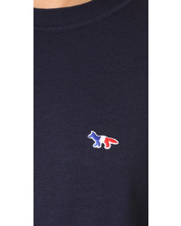 Женский темно-синий свитер с круглым вырезом от MAISON KITSUNE