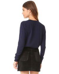 Женский темно-синий свитер с круглым вырезом от MAISON KITSUNE