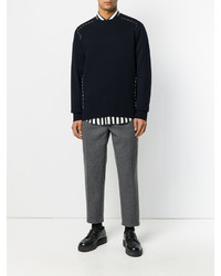 Мужской темно-синий свитер с круглым вырезом от Oamc