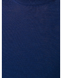 Мужской темно-синий свитер с круглым вырезом от Salvatore Ferragamo