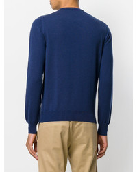 Мужской темно-синий свитер с круглым вырезом от Malo