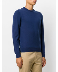 Мужской темно-синий свитер с круглым вырезом от Malo