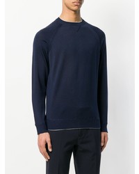 Мужской темно-синий свитер с круглым вырезом от Eleventy