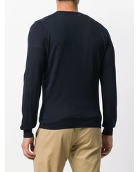 Мужской темно-синий свитер с круглым вырезом от Dell'oglio