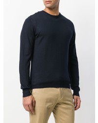 Мужской темно-синий свитер с круглым вырезом от Dell'oglio