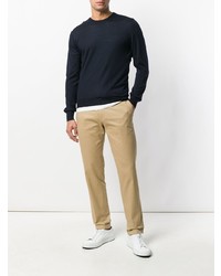 Мужской темно-синий свитер с круглым вырезом от Dell'oglio