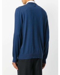 Мужской темно-синий свитер с круглым вырезом от Billionaire