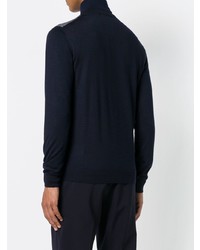 Мужской темно-синий свитер с круглым вырезом от Brioni