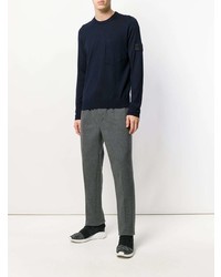 Мужской темно-синий свитер с круглым вырезом от Stone Island Shadow Project