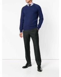 Мужской темно-синий свитер с круглым вырезом от Barba