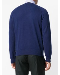 Мужской темно-синий свитер с круглым вырезом от Barba