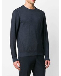 Мужской темно-синий свитер с круглым вырезом от Fay