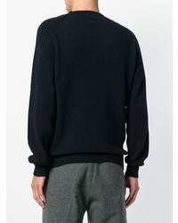 Мужской темно-синий свитер с круглым вырезом от Sunspel