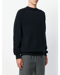 Мужской темно-синий свитер с круглым вырезом от Sunspel