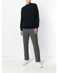 Мужской темно-синий свитер с круглым вырезом от Sunspel