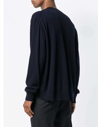 Мужской темно-синий свитер с круглым вырезом от Jil Sander