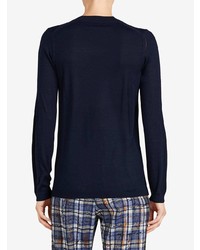 Женский темно-синий свитер с круглым вырезом от Burberry