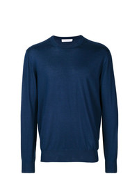 Мужской темно-синий свитер с круглым вырезом от Cruciani