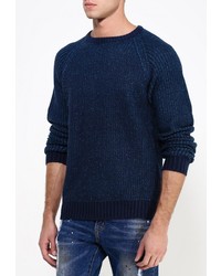 Мужской темно-синий свитер с круглым вырезом от D-struct