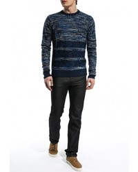 Мужской темно-синий свитер с круглым вырезом от D-struct