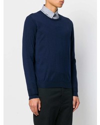Мужской темно-синий свитер с круглым вырезом от Bottega Veneta