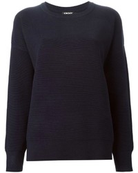 Женский темно-синий свитер с круглым вырезом от DKNY