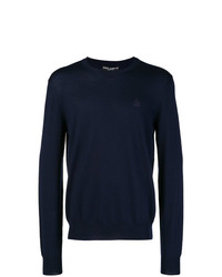 Мужской темно-синий свитер с круглым вырезом от Dolce & Gabbana