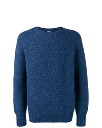 Мужской темно-синий свитер с круглым вырезом от Drumohr