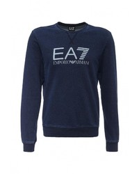 Мужской темно-синий свитер с круглым вырезом от EA7