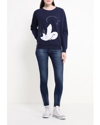 Женский темно-синий свитер с круглым вырезом от Eleven Paris