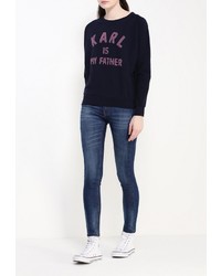 Женский темно-синий свитер с круглым вырезом от Eleven Paris