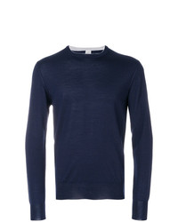 Мужской темно-синий свитер с круглым вырезом от Eleventy