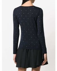 Женский темно-синий свитер с круглым вырезом от Max Mara