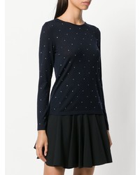 Женский темно-синий свитер с круглым вырезом от Max Mara