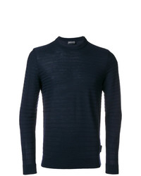 Мужской темно-синий свитер с круглым вырезом от Emporio Armani