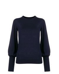 Женский темно-синий свитер с круглым вырезом от Erika Cavallini