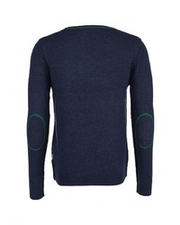Мужской темно-синий свитер с круглым вырезом от F5