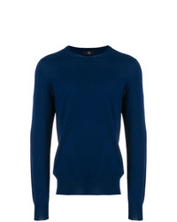 Мужской темно-синий свитер с круглым вырезом от Fay