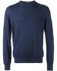 Мужской темно-синий свитер с круглым вырезом от Fay