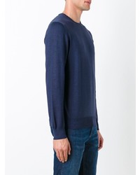 Мужской темно-синий свитер с круглым вырезом от La Fileria For D'aniello