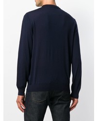 Мужской темно-синий свитер с круглым вырезом от Moschino