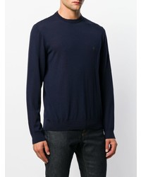 Мужской темно-синий свитер с круглым вырезом от Moschino
