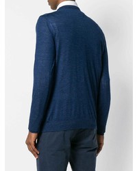 Мужской темно-синий свитер с круглым вырезом от Kiton