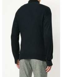 Мужской темно-синий свитер с круглым вырезом от Maison Flaneur