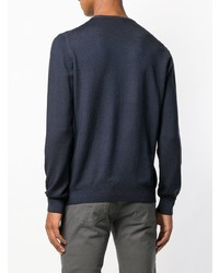 Мужской темно-синий свитер с круглым вырезом от Fay