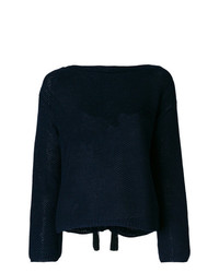 Женский темно-синий свитер с круглым вырезом от Forte Forte