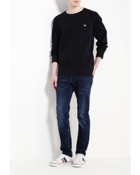Мужской темно-синий свитер с круглым вырезом от Fred Perry