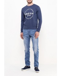 Мужской темно-синий свитер с круглым вырезом от Fresh