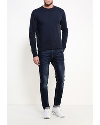 Мужской темно-синий свитер с круглым вырезом от Fresh Brand