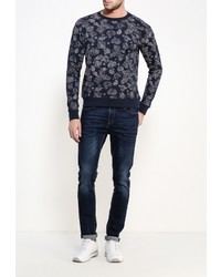 Мужской темно-синий свитер с круглым вырезом от Fresh Brand